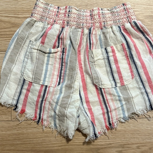 Rewash Multicolor Striped Elastic Waist Linen Blend Shorts - Picture 8 of 8